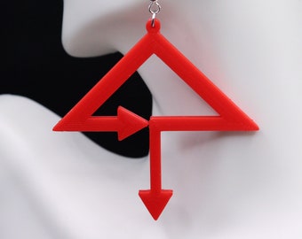 Pendientes impresos en 3D Of The Trees (Joyería ligera para festivales de DJ EDM con logotipo triangular OTT)
