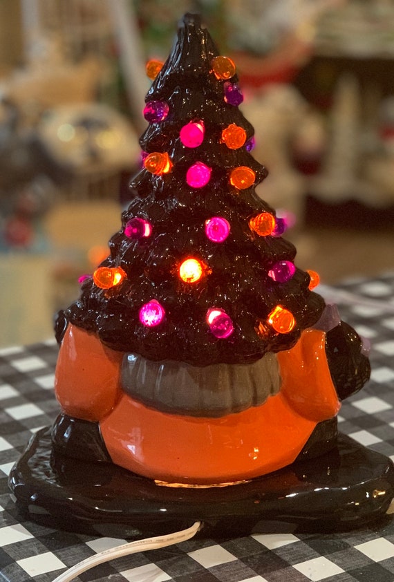 Halloween Ceramic LED Gnome Figurine – 6-Inch Multicolor Glass Decor From Target