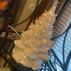 Handgefertigte Vibtage Leuchten Perlmutt Keramik Weihnachtsbaum