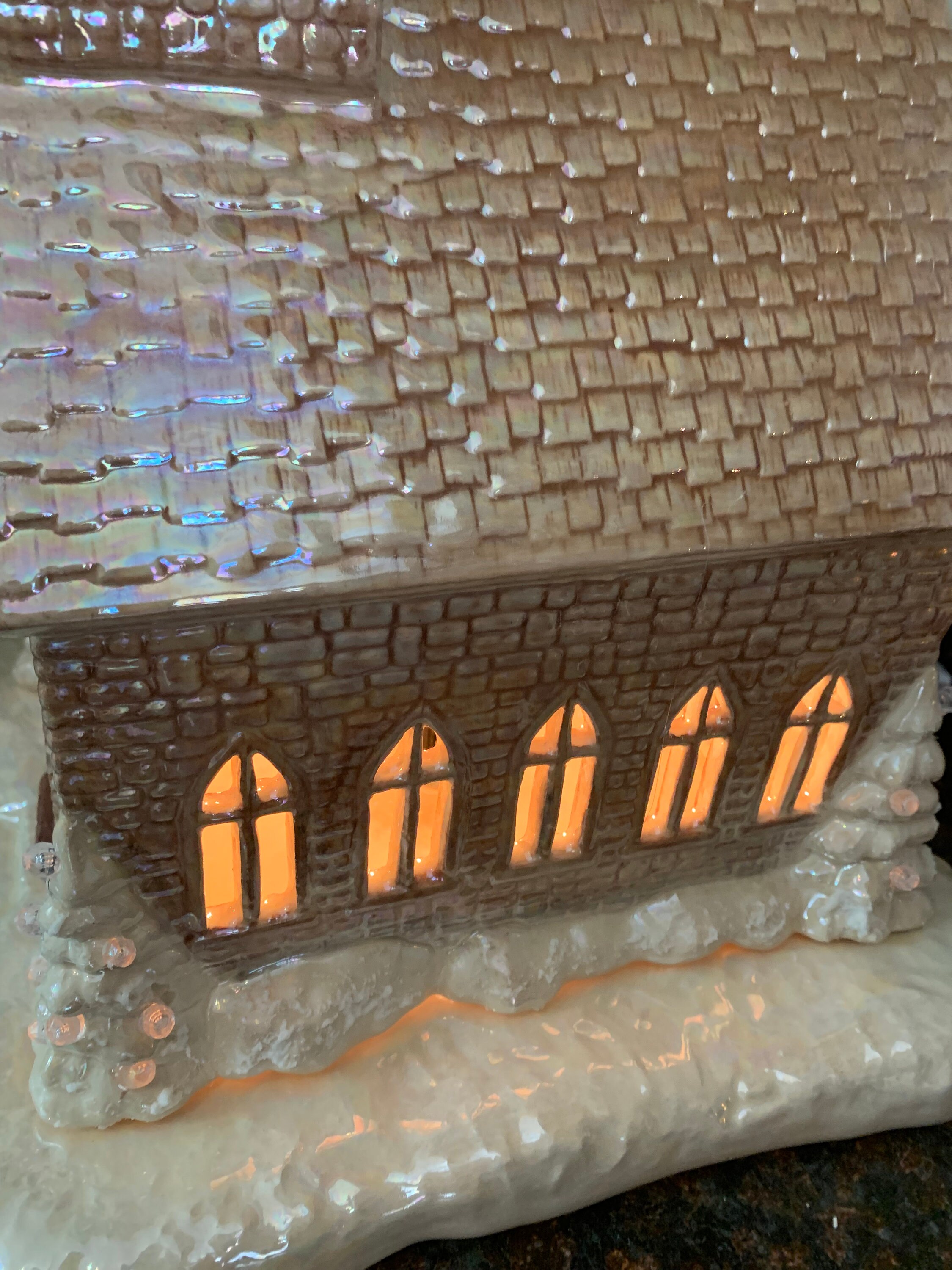 Ceramic Light up Church Etsy