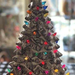 Handcrafted Ceramic Mantle Light Up Christmas Tree