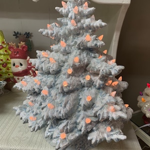 Handcrafted ceramic  light up Christmas Tree
