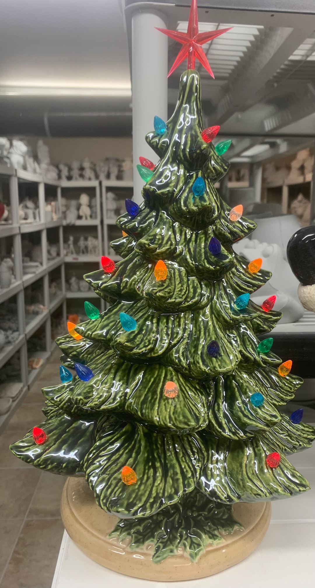 Handcrafted Vintage Light up Ceramic Christmas Tree With Base - Etsy