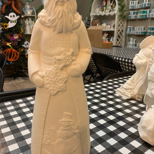 Père Noël artisanal en biscuit de céramique, céramique