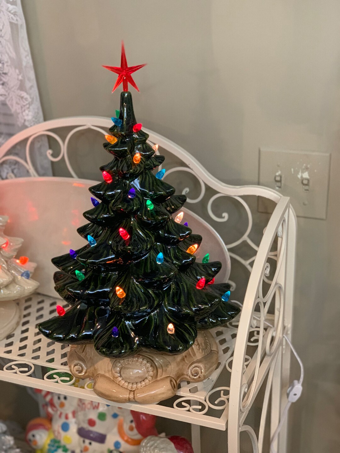Handcrafted Ceramic Light up Vintage Christmas Tree With Base - Etsy