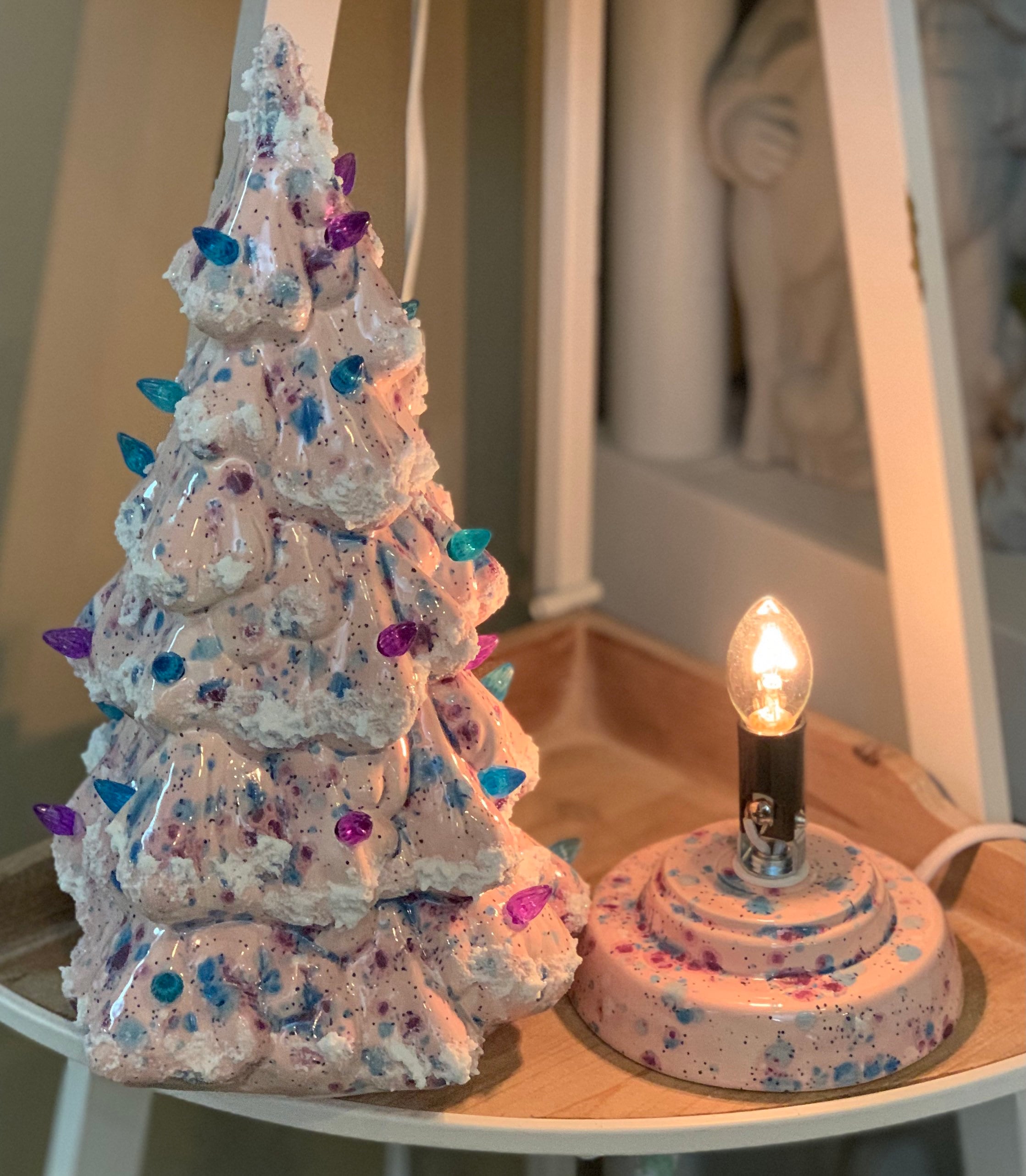 Pink Ceramic Light up Christmas Tree Etsy