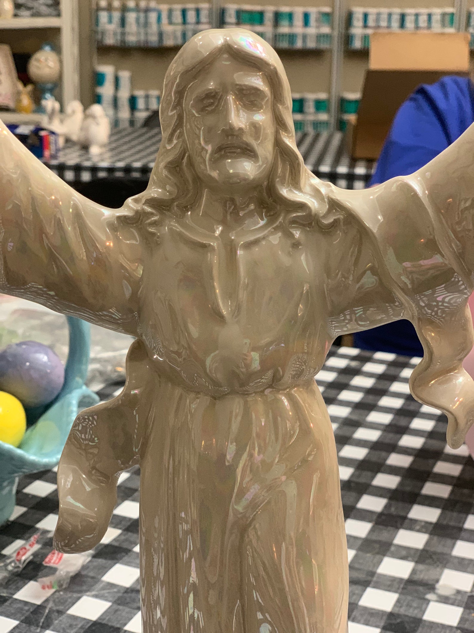 Ceramic Jesus Figurine Etsy