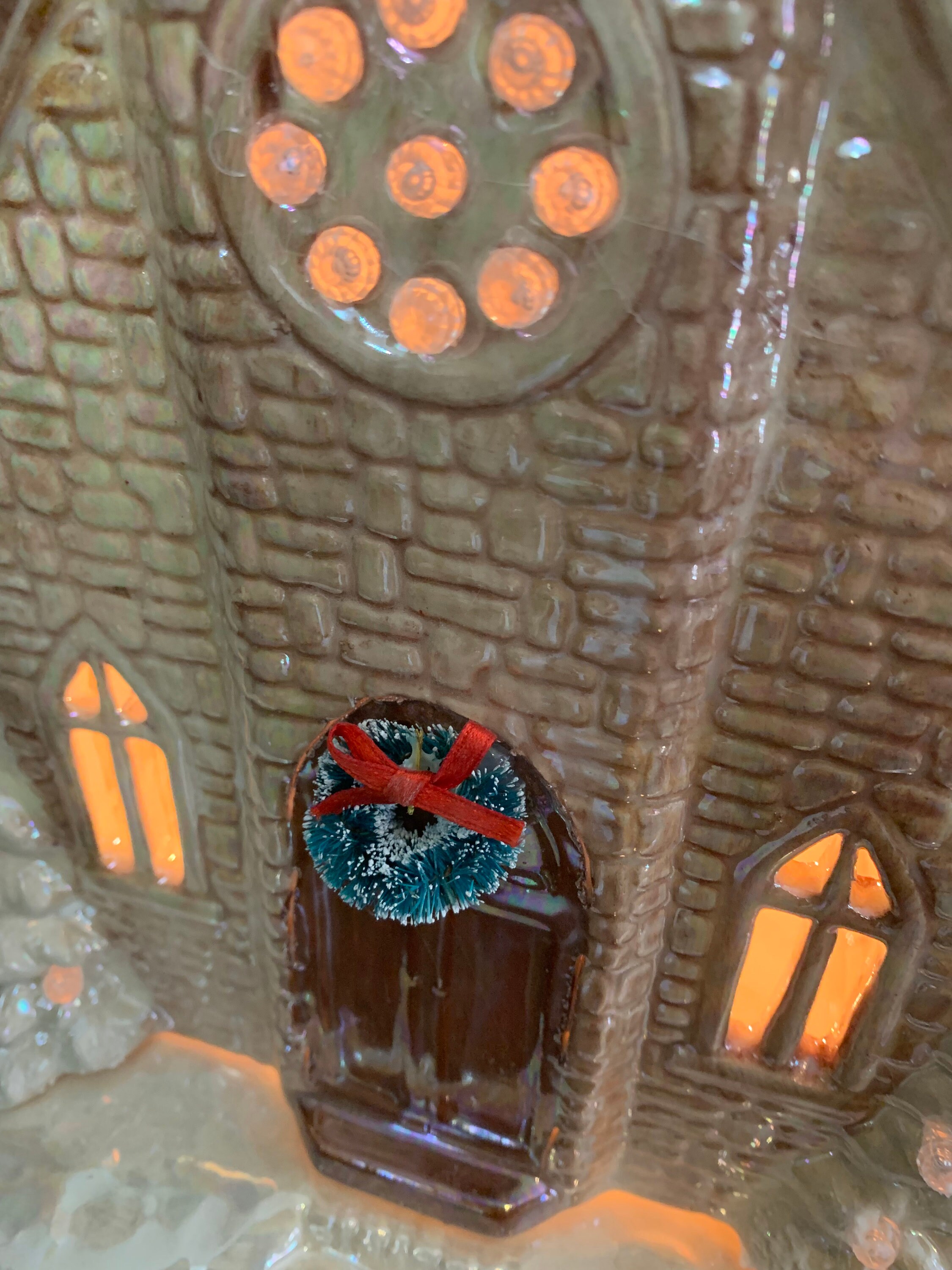 Ceramic Light up Church Etsy
