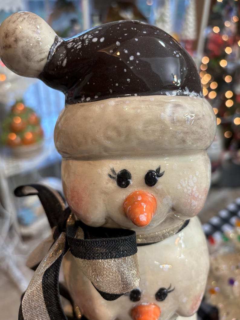 Snowman Stack Handcrafted Ceramic Snowman Stack - Etsy