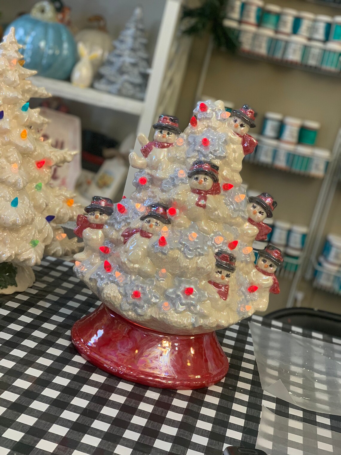 Ceramic Snowman Christmas Tree Etsy