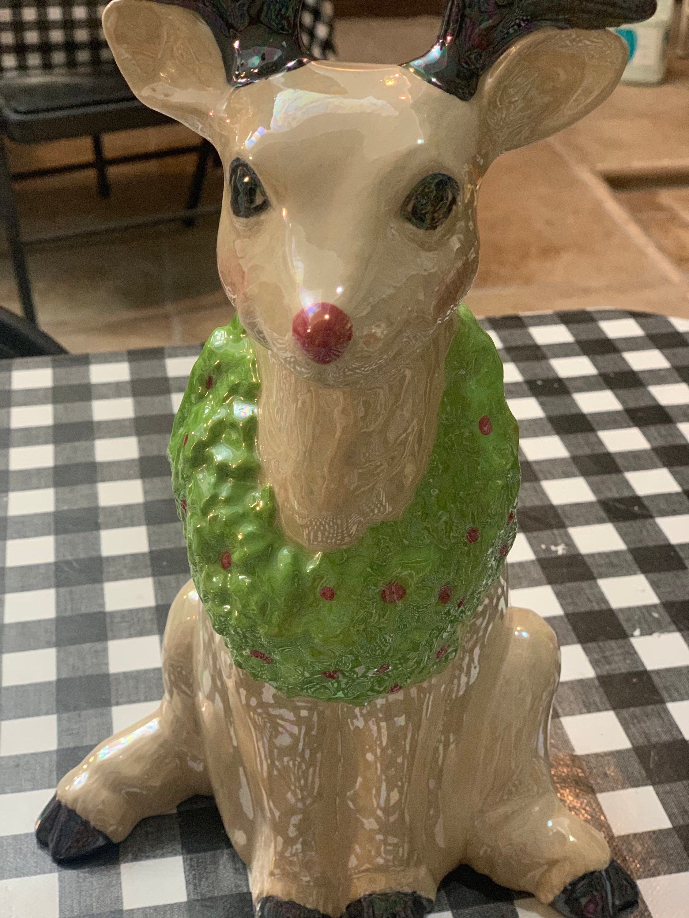 Handcrafted Mother of Pearl Ceramic Reindeer - Etsy