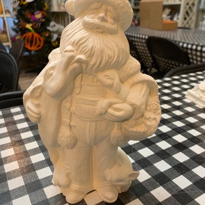Papá Noel de cerámica bisqué hecho a mano