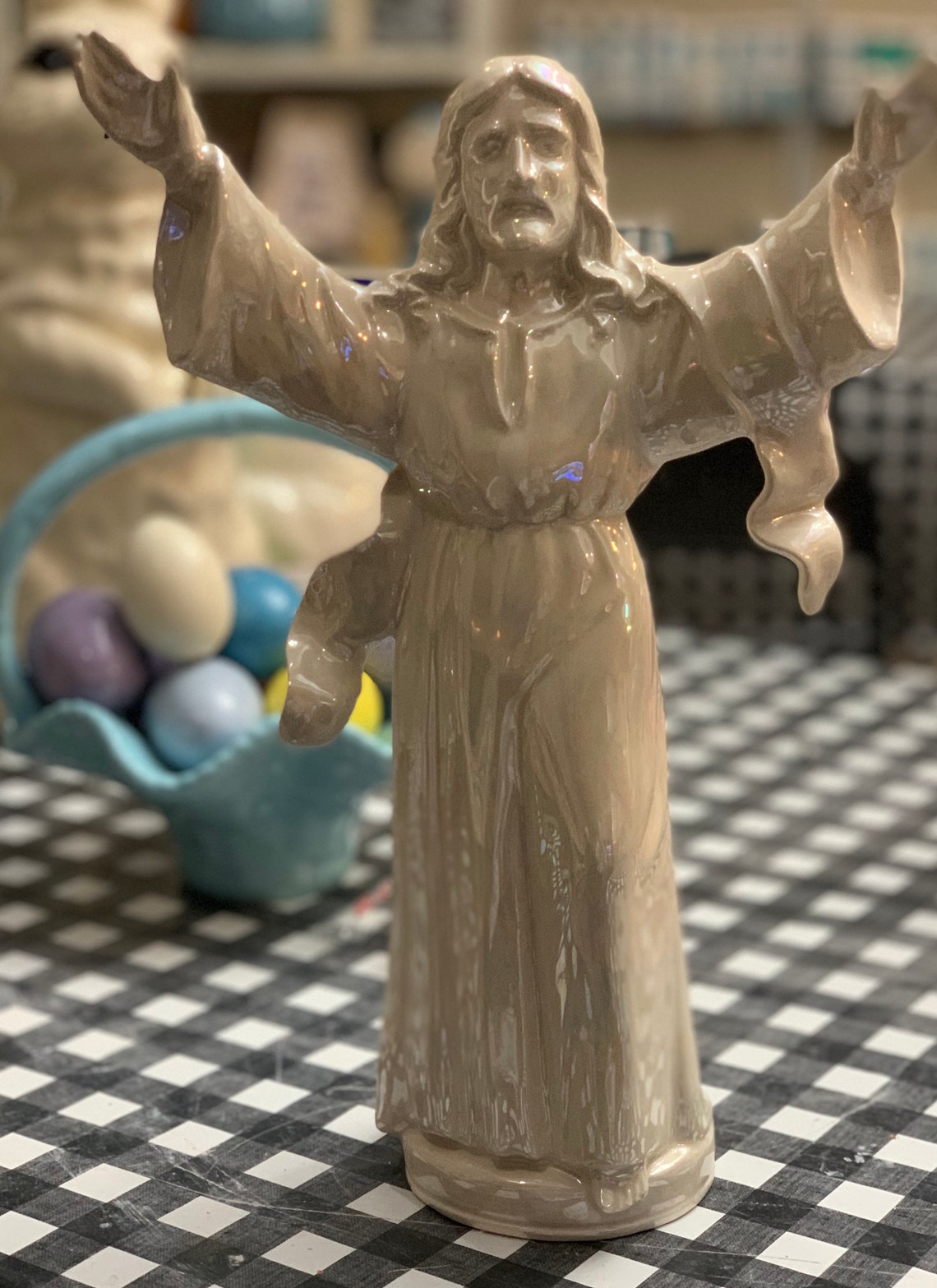 Ceramic Jesus Figurine Etsy