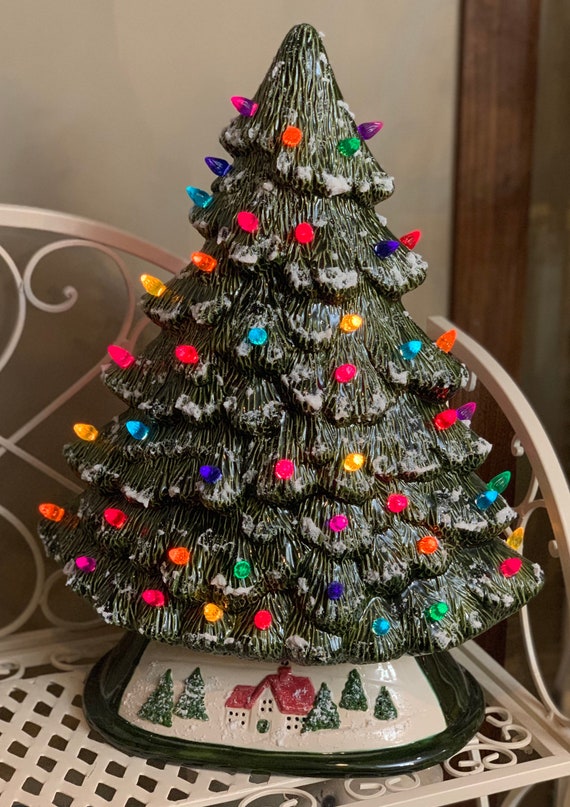 Light up Ceramic Christmas Tree With Scene 