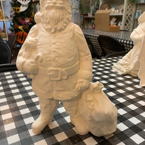 Handcrafted Vintage Ceramic Bisque Santa