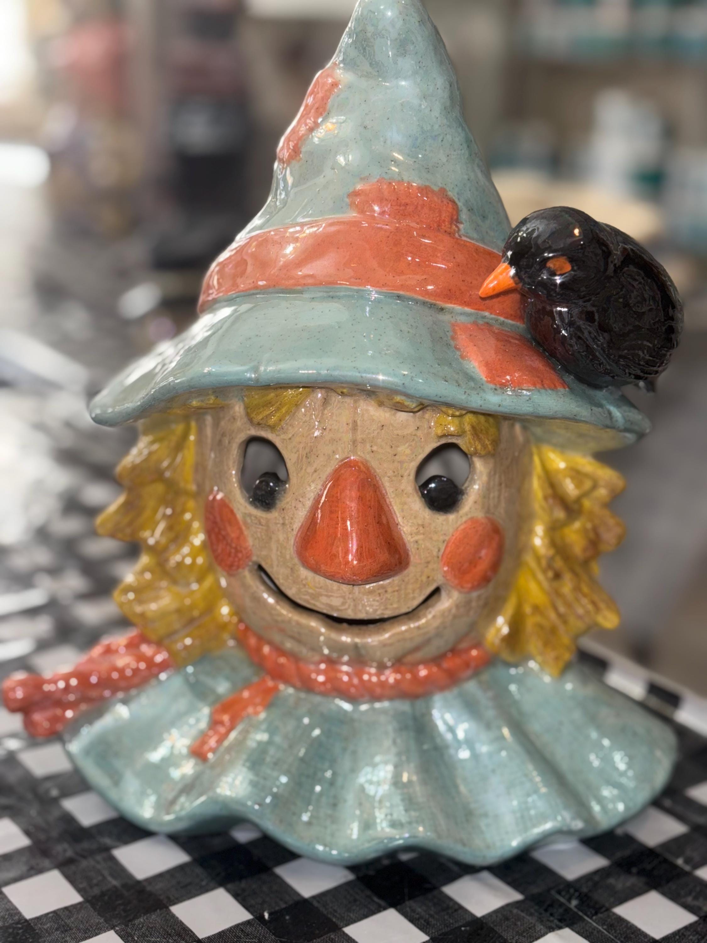 Handcrafted Ceramic Light up Scarecrow Head - Etsy Israel