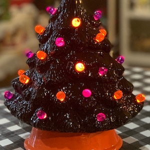 Handcrafted Ceramic Halloween Light up tree