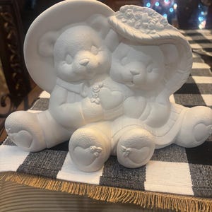 Handcrafted ready to paint bisque bears