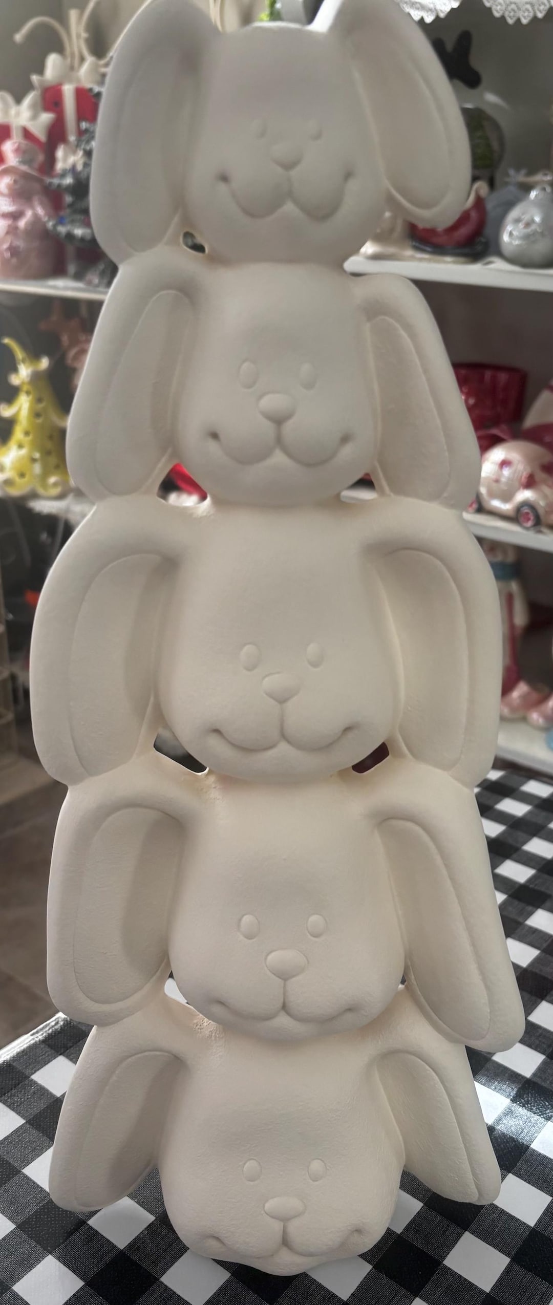 Easter Bunny Stack Bisque Ready to Paint Ceramic DIY Pottery Spring ...