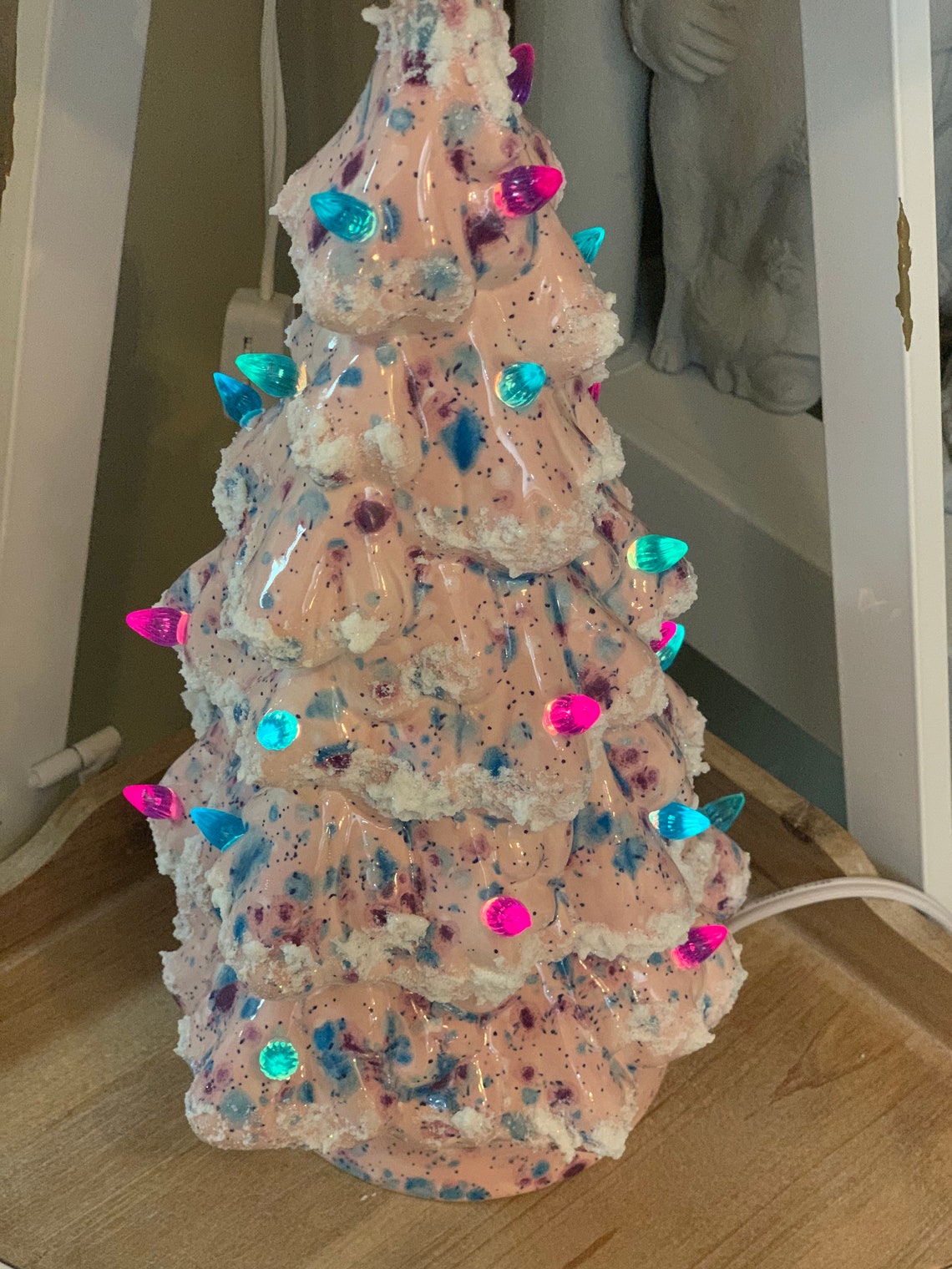 Pink Ceramic Light up Christmas Tree Etsy
