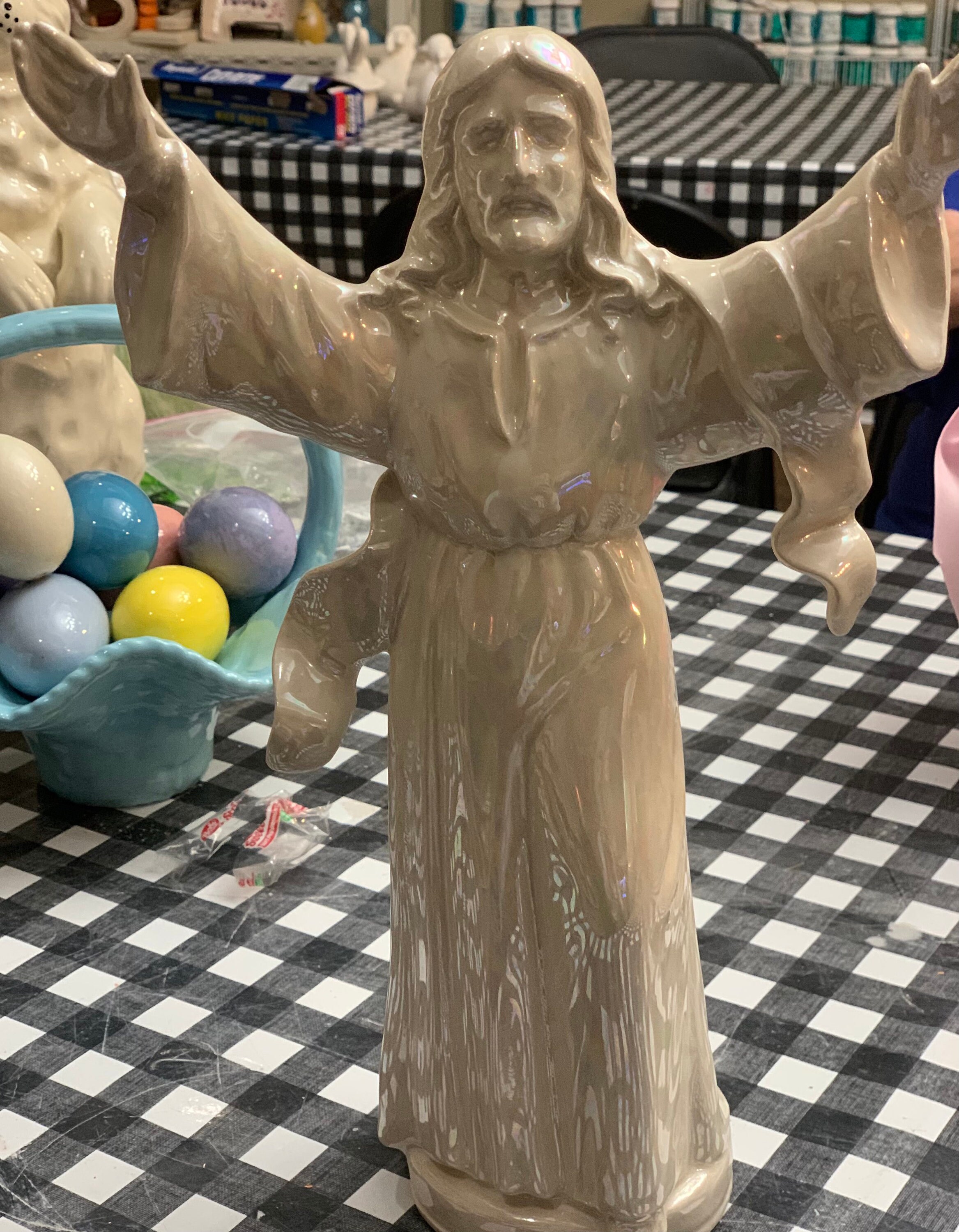 Ceramic Jesus Figurine Etsy