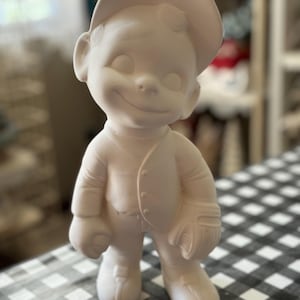 Vintage  bisque smiley baseball player