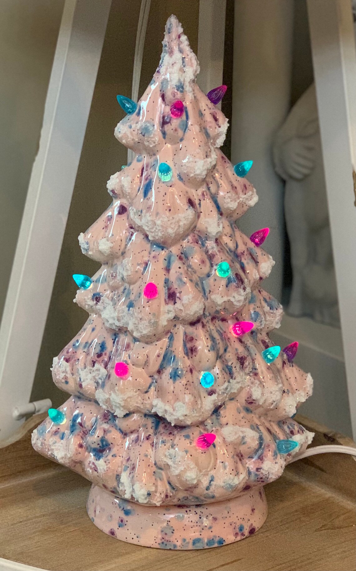 Pink Ceramic Light up Christmas Tree Etsy