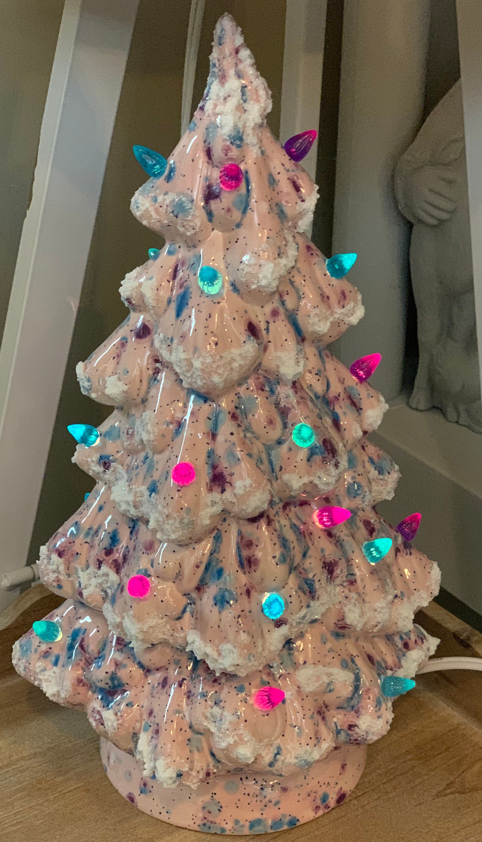 Pink Ceramic Light up Christmas Tree Etsy