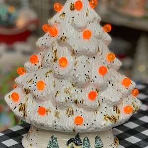 Handcrafted Light up Ceramic Christmas Tree with scene