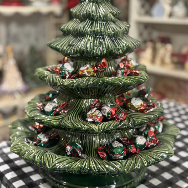 Handcrafted Ceramic Christmas Yumyum Tree – Layered Holiday Décor, 20”