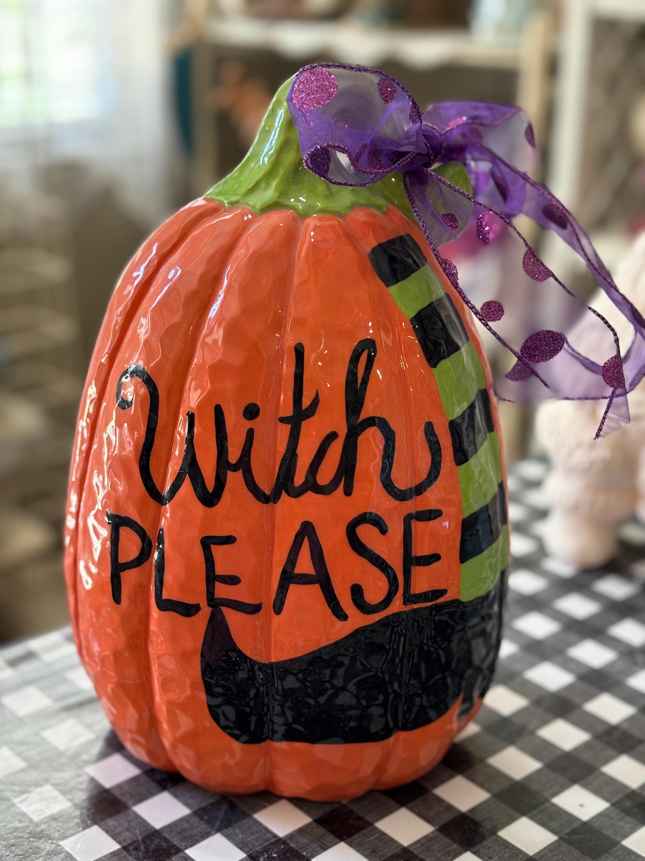 Handcrafted Ceramic Witch Please Pumpkin - Etsy