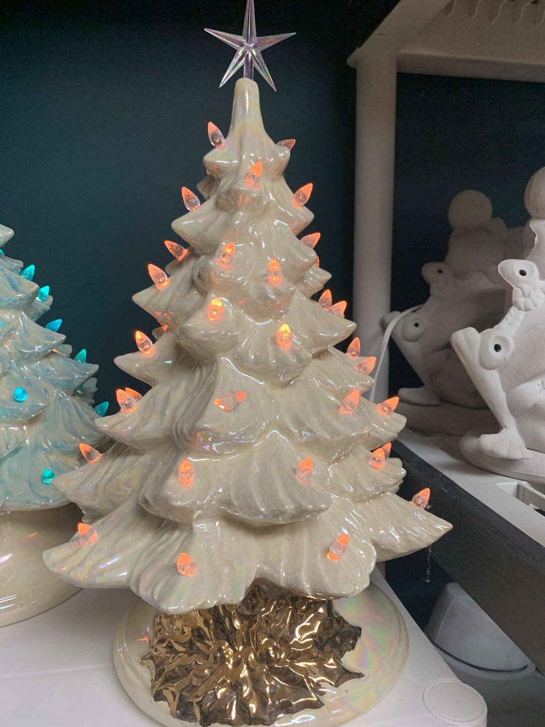 Light up Ceramic Christmas Tree Etsy