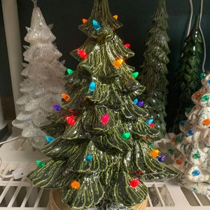 Handcrafted light up Ceramic Vintage Christmas Tree