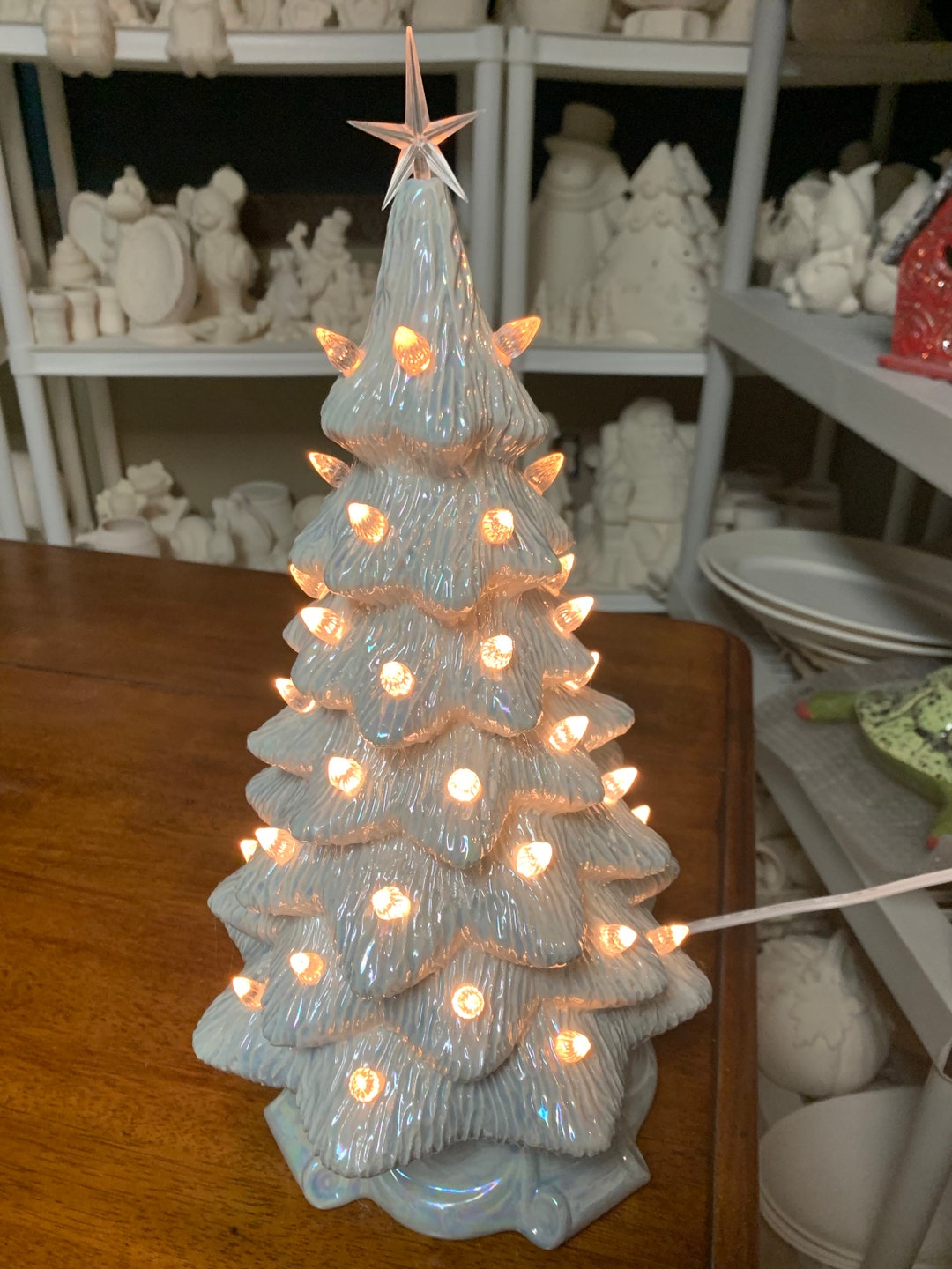 Light up Ceramic Christmas Tree Etsy