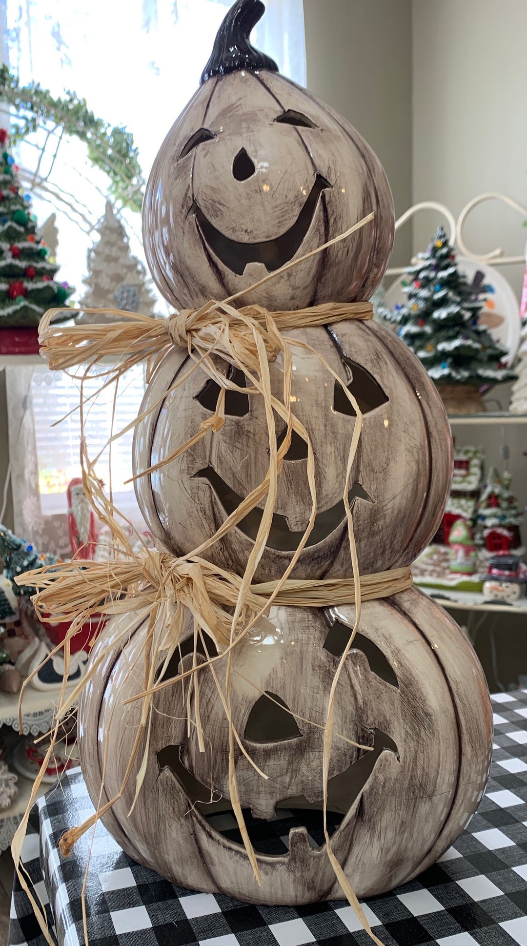 Ceramic Pumpkin Stack Etsy