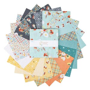 Sunshine and Sweet Tea Fabric Stacker – 10&quot; Cotton Squares, 42-Piece Set