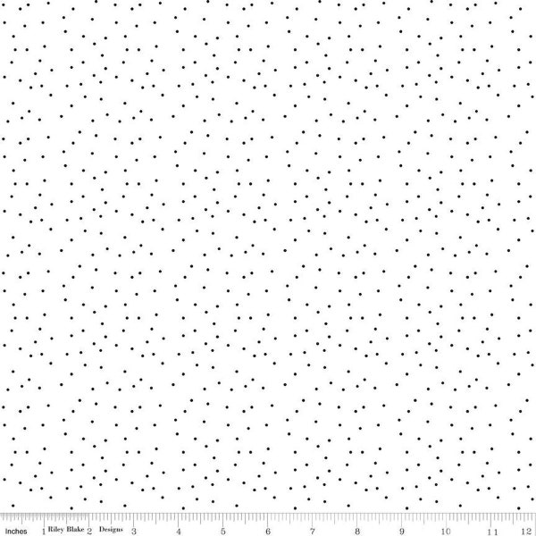 Black Tie Dots by Dani Mogstad for Riley Blake Designs C13757 Off White - One Yard Cut Continuously for Quilting, Sewing and Crafts