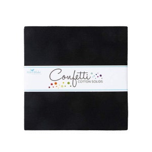 Confetti Cottons Black 10-Inch Stacker Bundle - Riley Blake Designs - 42 piece Precut - Quilting Cotton Fabric