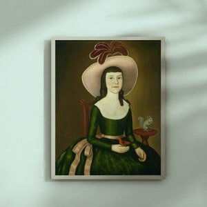 Miss Denison of Stonington by The Denison Limner c. 1790 oil on canvas classical paintings in a variety of sizes.