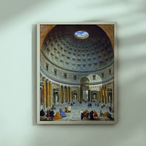 Interior of the Pantheon by Giovanni Paolo Panini Rome, c. 1734 oil on canvas printable vintage art