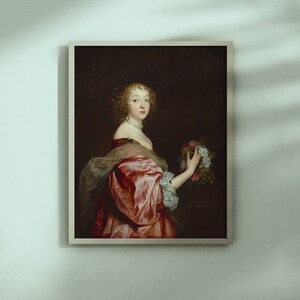 Catherine Howard di Sir Anthony van Dyck Lady d Aubigny, c. 1638 olio su tela stampabile vintage art