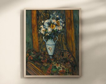 ポール セザンヌ、チューリップの花瓶、アートプリント、ヴィンテージ