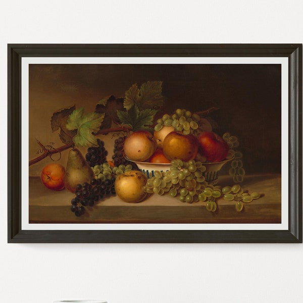 Fruit Still Life by Robert Seldon Duncanson c. 1849 oil on canvas classical paintings in a variety of sizes.