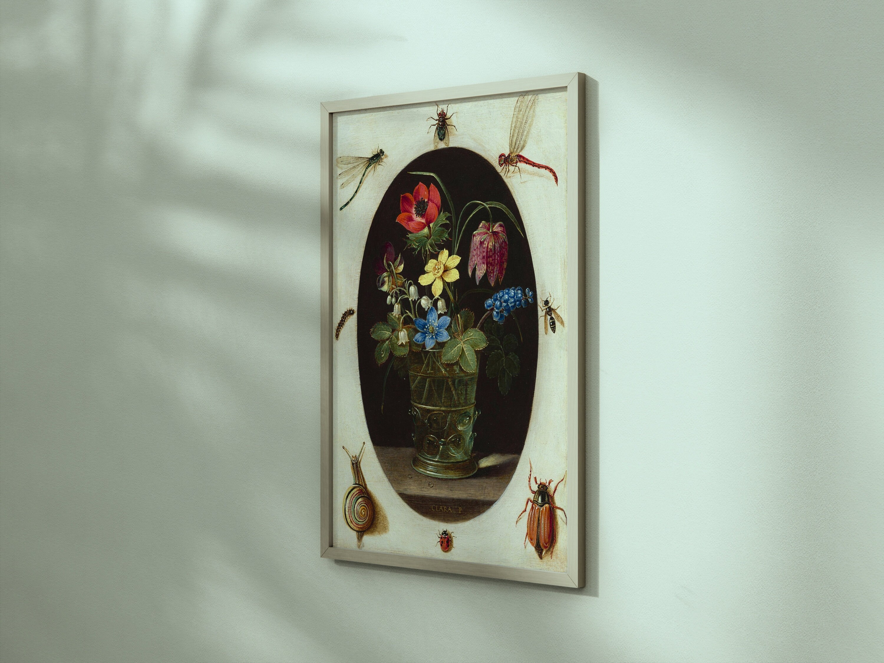Still Life With Flowers Surrounded by Insects and a Snail by Clara ...