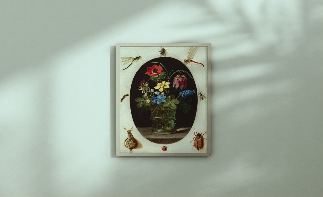Still Life With Flowers Surrounded by Insects and a Snail by Clara ...