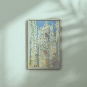 Rouen Cathedral by Claude Monet West Facade, 1894 oil on canvas printable vintage art