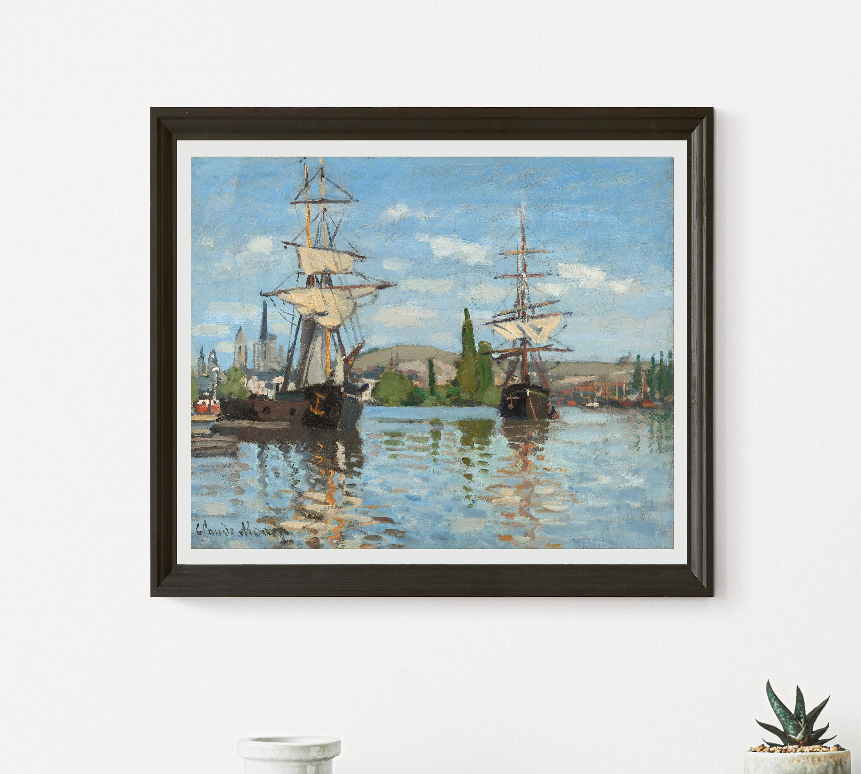 ルーアンのセーヌ川を行く船 クロード・モネ 1872/1873 キャンバスに