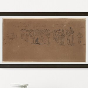 Preparing for the March by Winslow Homer 1862 graphite on wove paper printable vintage painting.