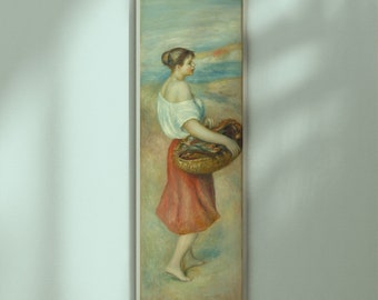 Girl with a Basket of Fish by Auguste Renoir c. 1889 oil on canvas printable vintage art