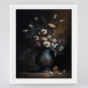 Flower Vase Wall Art, Vintage Style, Digital Download, Wall Decor
